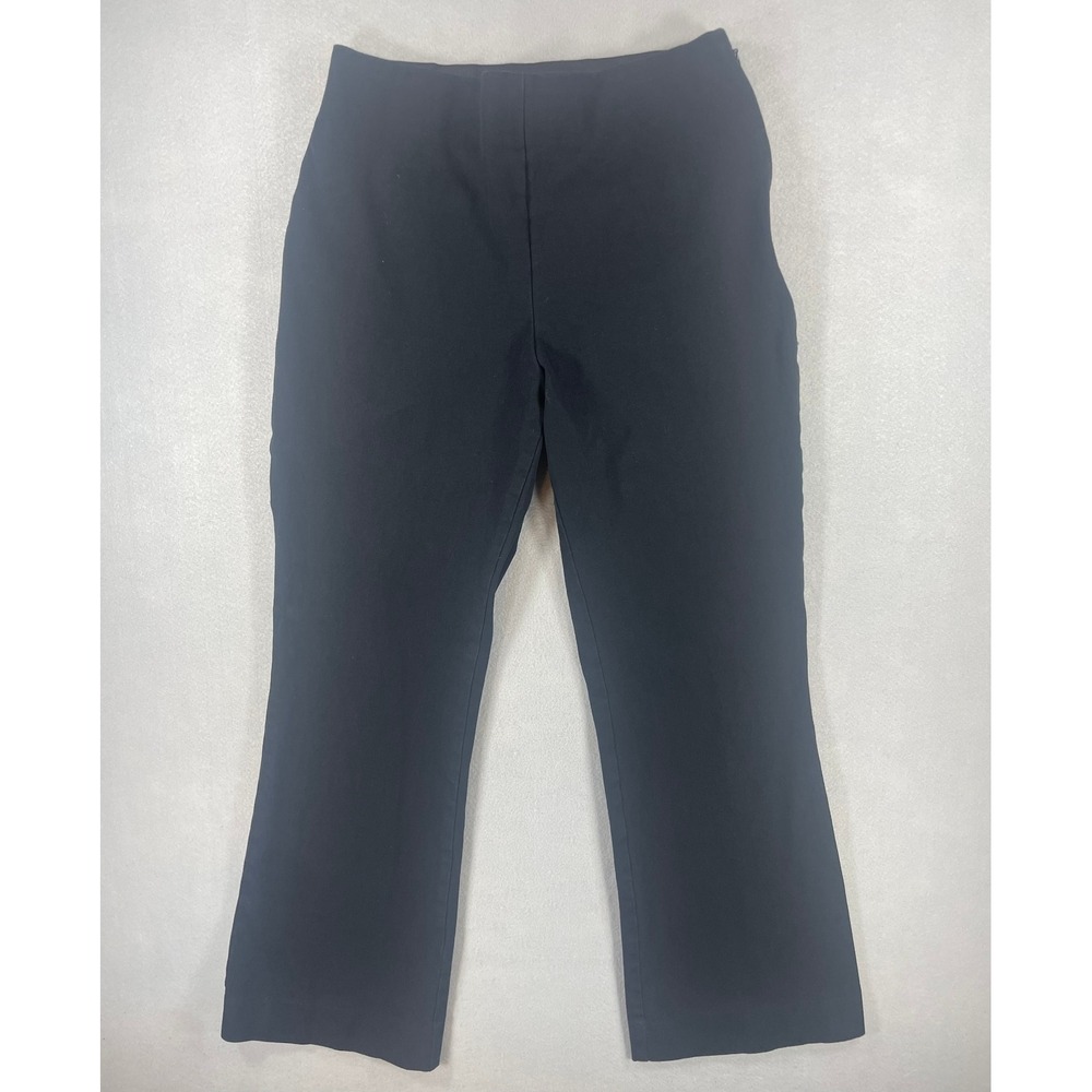 A New Day ‎ Dress Pants Women 4 Black Slim Kick Flare High Rise Side Zip